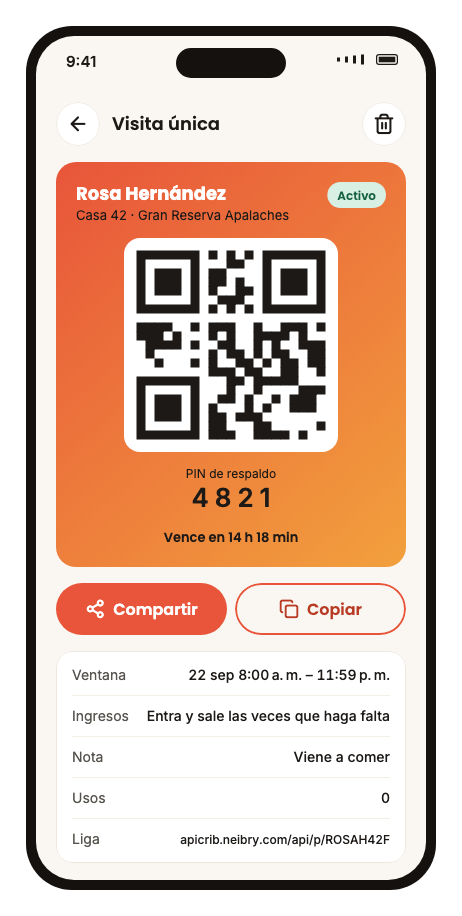 El QR listo para compartir